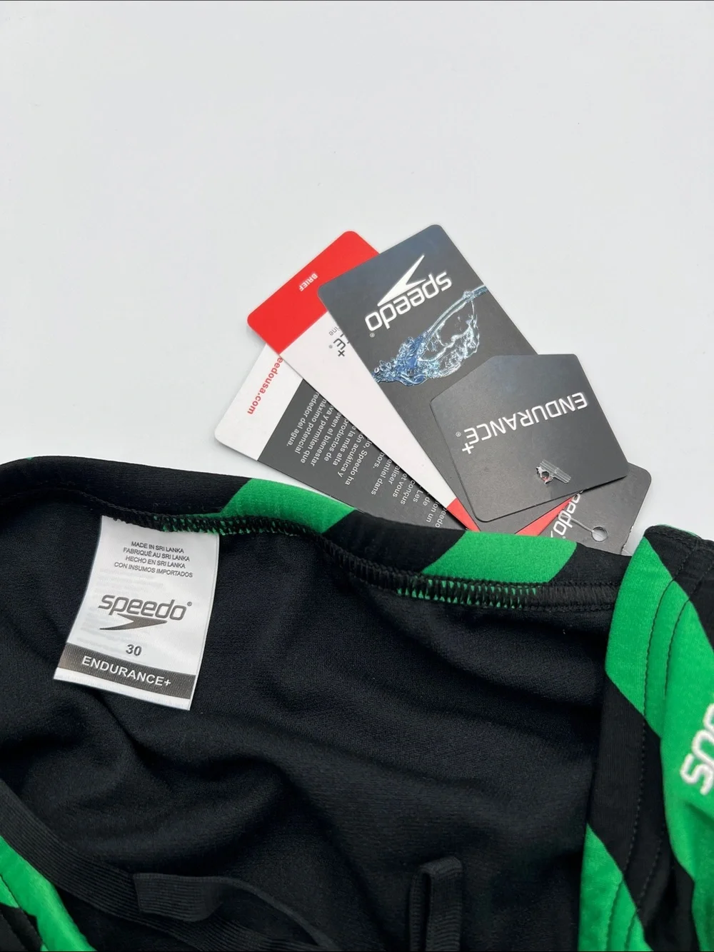 Speedo Endurance Plus racer swimming brief shorts green black Vortex men new 30